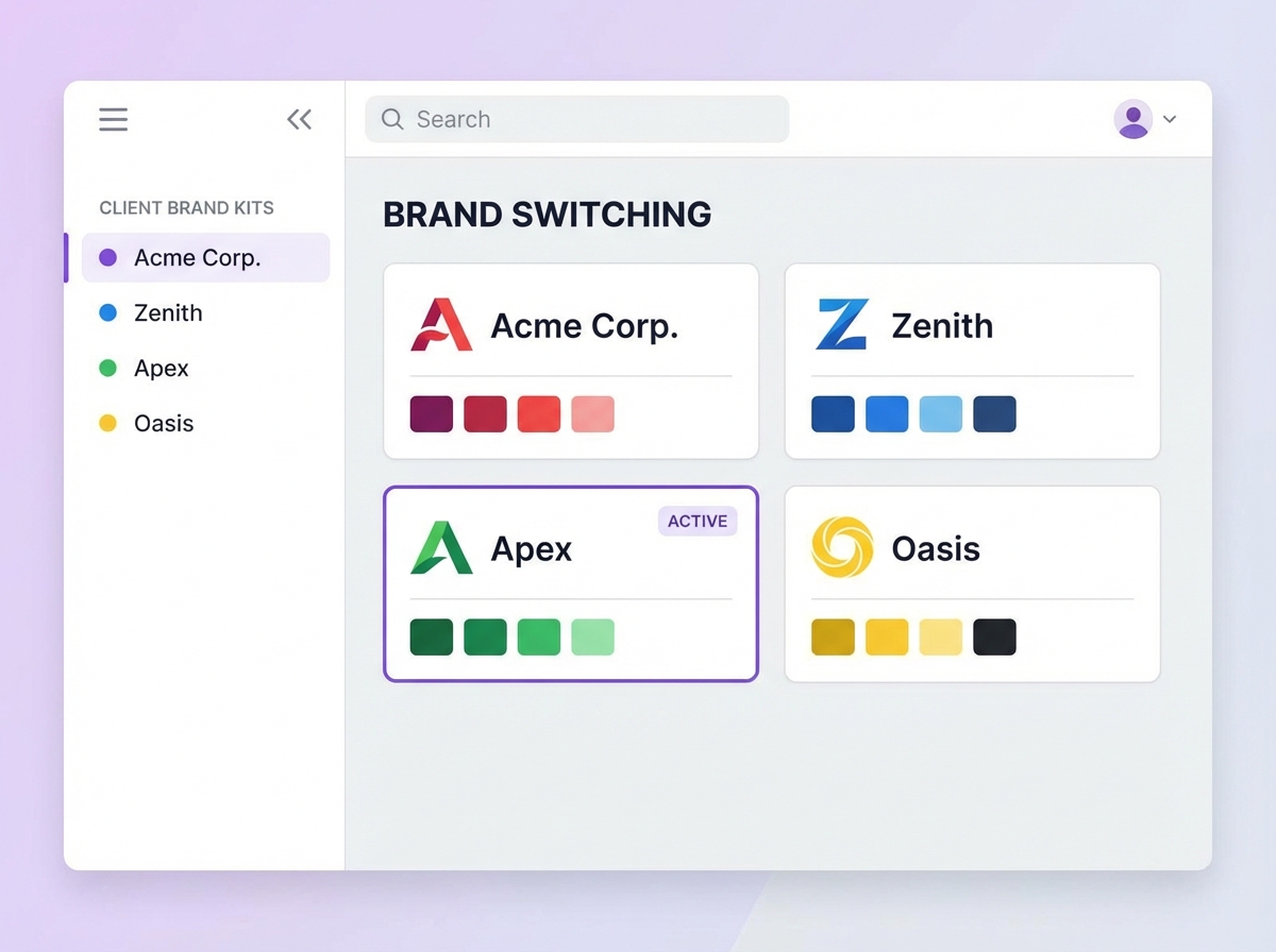 Agencias: cambia de cliente en un clic, no en media hora de configuración.